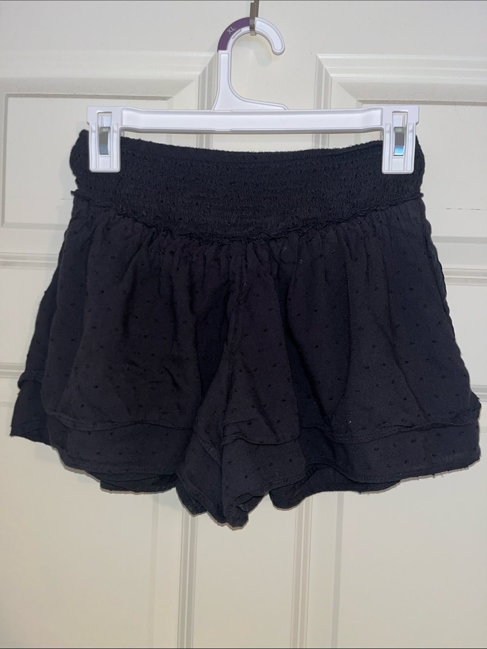 Hollister Black Smocked Waist Flutter Skirt Shorts